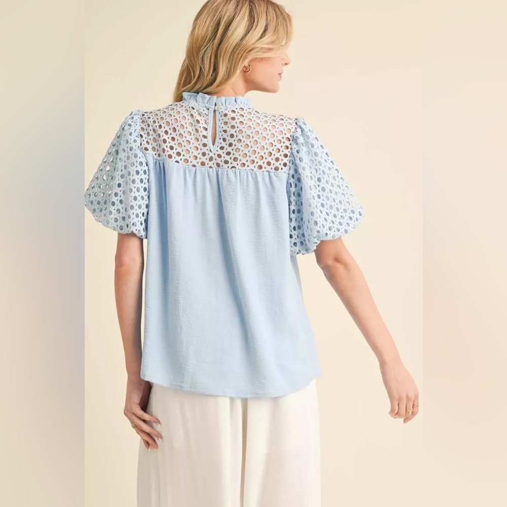 #35 New! Adorable Bow Top Balloon Sleeves - Picture 3 of 3